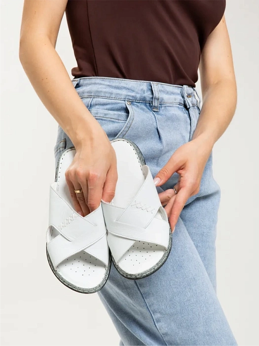 Женские сабо eObuv белые, артикул D25YT-1385-03