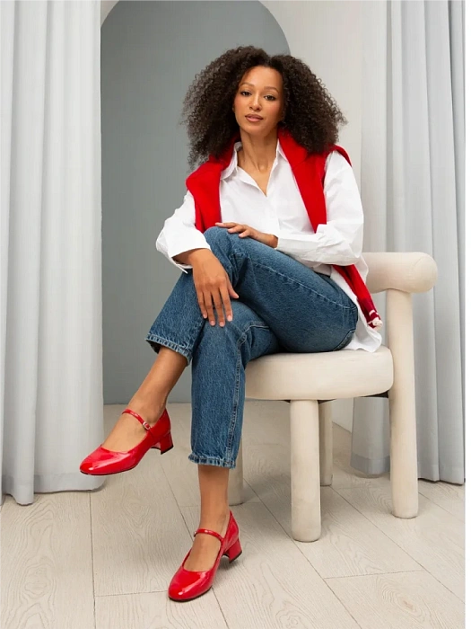 Женские мери джейн FEDERICA RODARI красные, артикул 43E-T1113-L94774-3