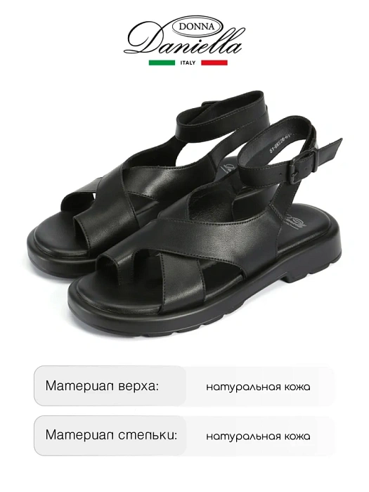 Женские сандалеты basic Donna Daniella  черные, артикул 51-BKE26-65-101