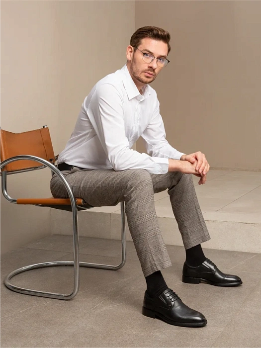 Мужские туфли BRUNO RENZONI  черные, артикул 24118-35-F198X