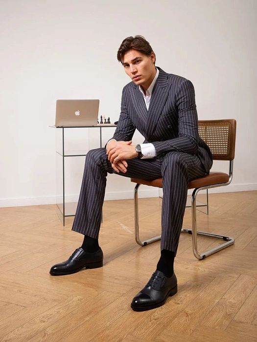 Мужские туфли BRUNO RENZONI  синие, артикул 5408A-7105D