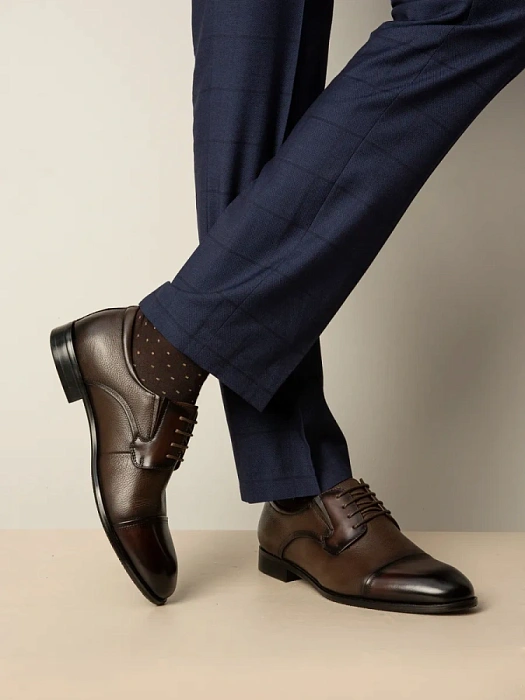 Мужские дерби BRUNO RENZONI  коричневые, артикул YS397A-H07B-NP-1