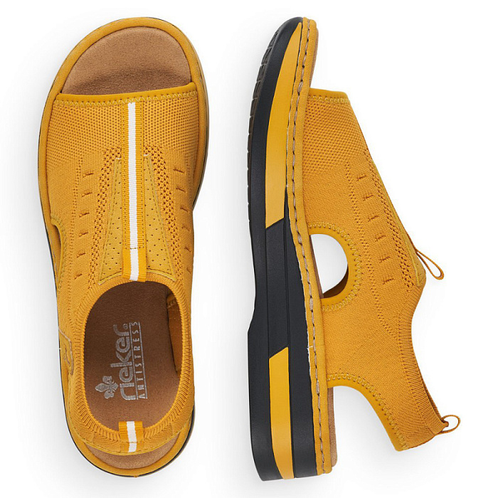 Женские сандалии RIEKER желтые, артикул V59B5-68