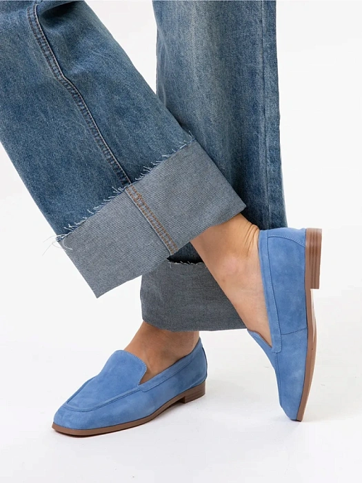 Женские лоферы SOFIA-ALEXANDRA голубые, артикул 38E-HF695-B