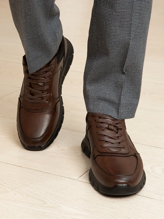 Мужские кроссовки BRUNO RENZONI  коричневые, артикул DSHD-DM003