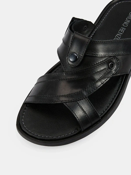 Мужские слайдеры BRUNO RENZONI  черные, артикул 033.40551.2