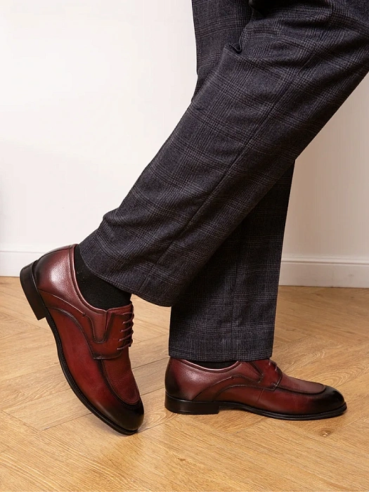 Мужские туфли BRUNO RENZONI  бордовые, артикул YS260AB-H28C-NP