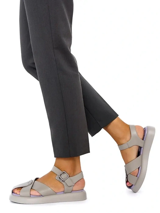 Женские босоножки  SOFIA-ALEXANDRA серые, артикул MDS23-HCLM3-052-2