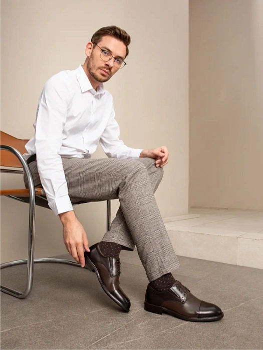 Мужские туфли BRUNO RENZONI  коричневые, артикул 24118-35-F199X