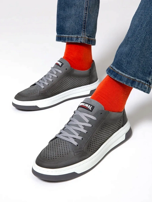 Мужские кеды BRUNO RENZONI  серые, артикул 033.261103