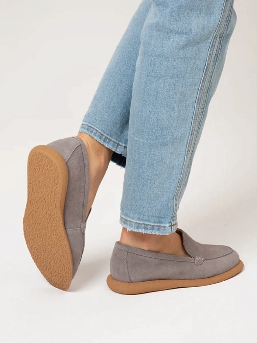 Женские мокасины FEDERICA RODARI серые, артикул 42E-2379-3F