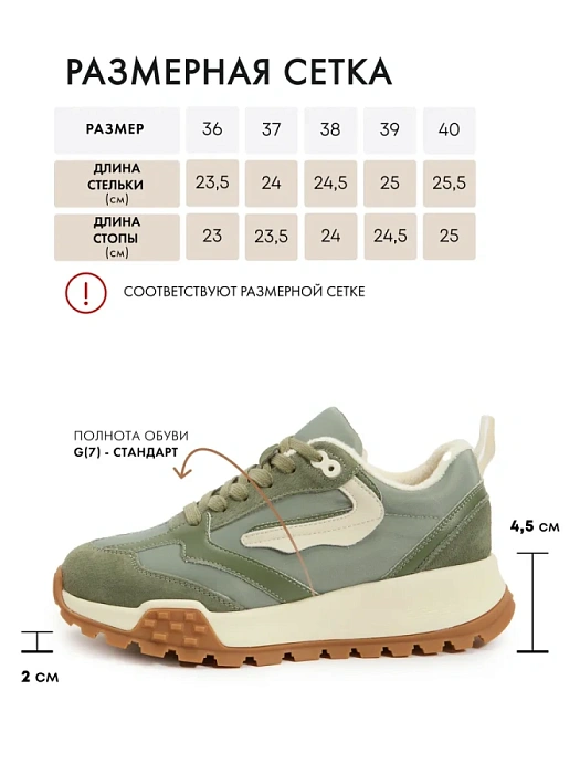 Женские кроссовки FEDERICA RODARI хаки, артикул 10BSY010