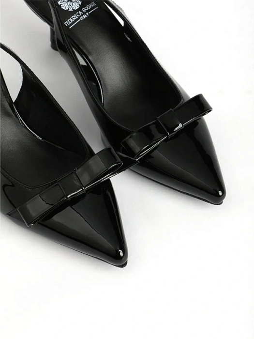 Женские слингбэки FEDERICA RODARI черные, артикул 43E-T1202-L95028-1
