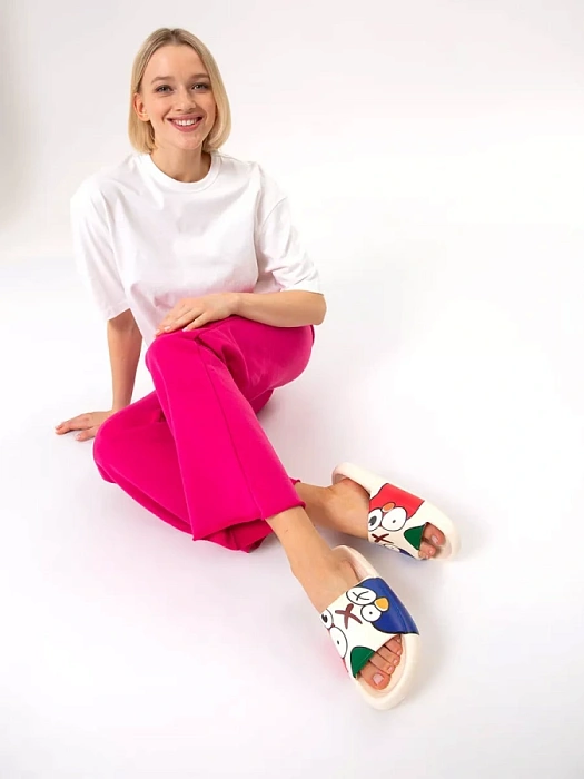 Женские пантолеты eObuv бежевые, артикул 847975/02-01EB