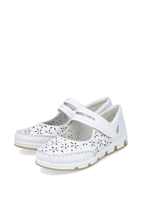 Женские мери джейн RIEKER белые, артикул 49977-80