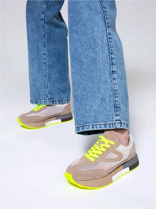 Женские кроссовки FEDERICA RODARI коричневые, артикул 42E-S912-1A