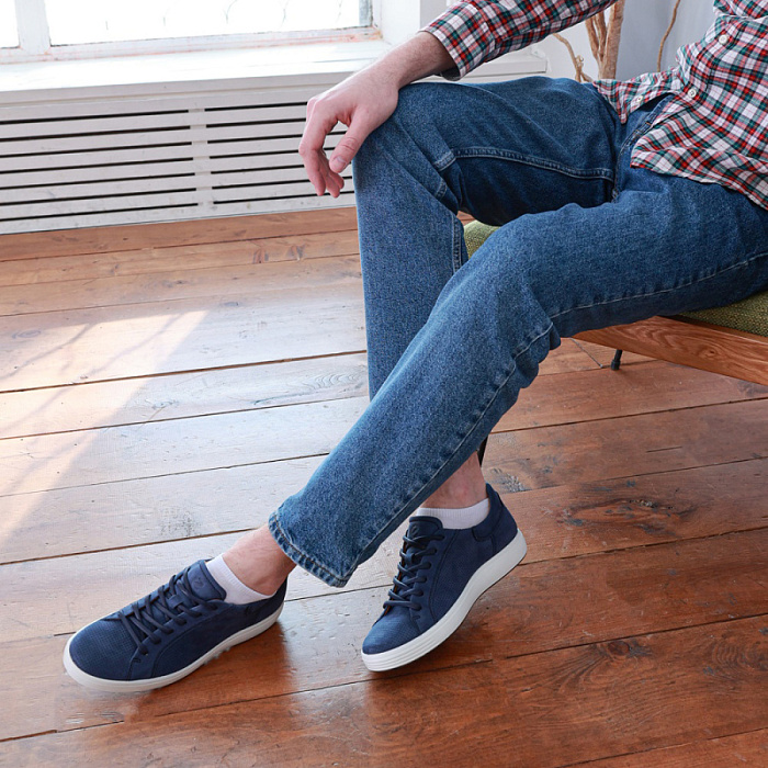 Мужские кеды ECCO синие, артикул 470264/02303