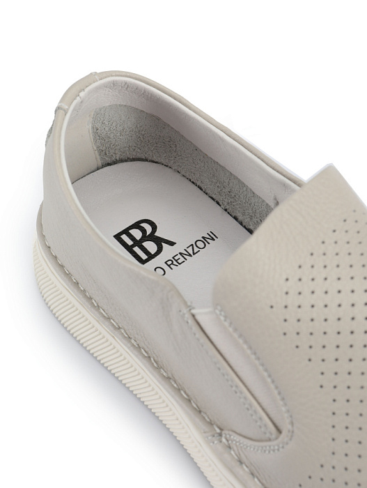 Мужские слипоны BRUNO RENZONI  бежевые, артикул BR16706-MB