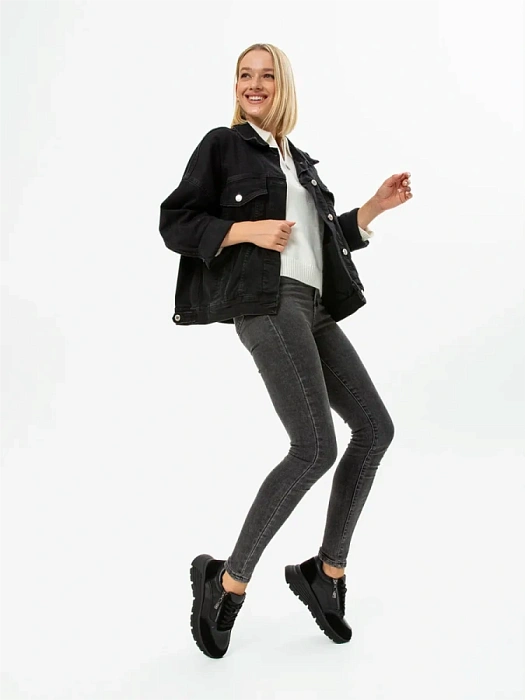 Женские кроссовки FEDERICA RODARI черные, артикул 42E-2382-9B