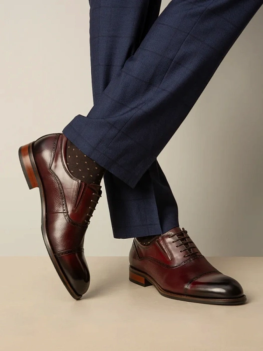 Мужские оксфорды BRUNO RENZONI  бордовые, артикул 5408A-910I