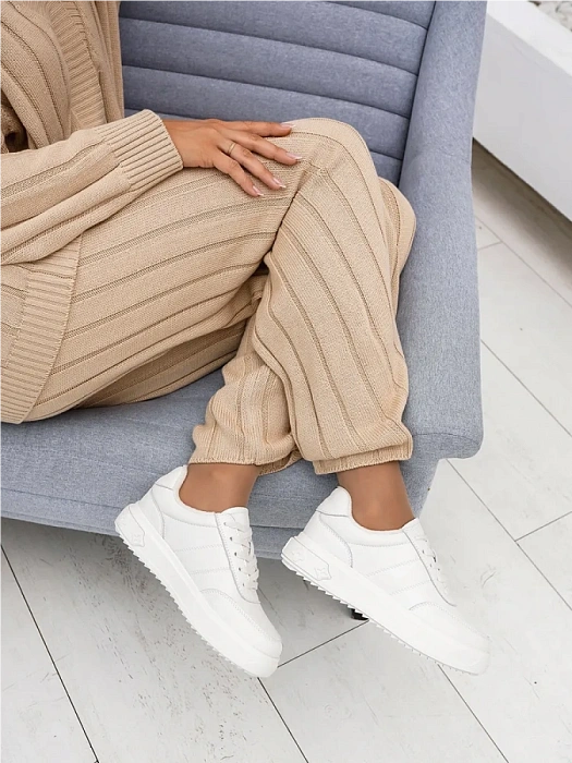 Женские кроссовки FEDERICA RODARI белые, артикул 42E-306-21D