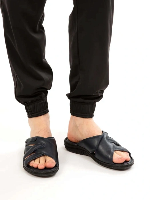 Мужские шлепанцы BRUNO RENZONI  синие, артикул M-23658-003