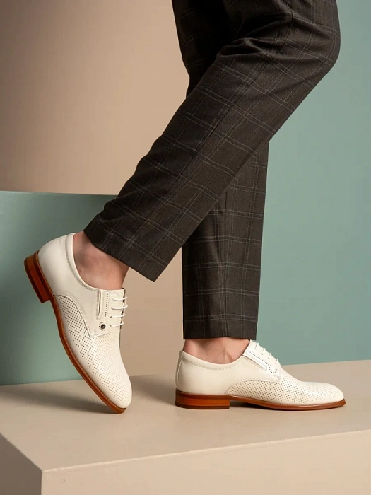 Мужские туфли BRUNO RENZONI  бежевые, артикул 5491B-710B