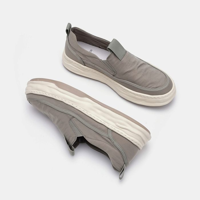 Мужские слипоны BRUNO RENZONI  серые, артикул BR16764-MT