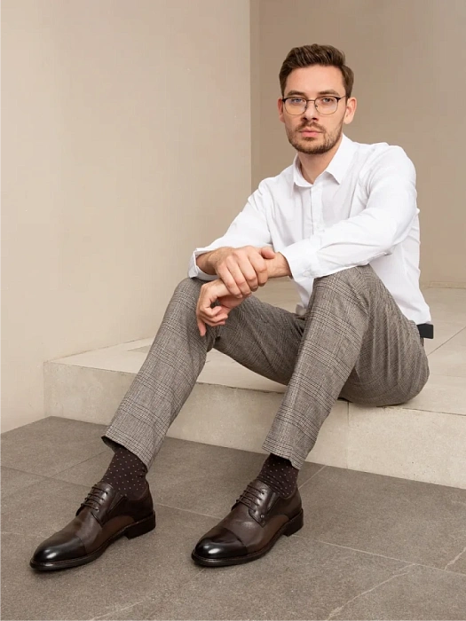 Мужские туфли BRUNO RENZONI  коричневые, артикул 24118-35-F199X