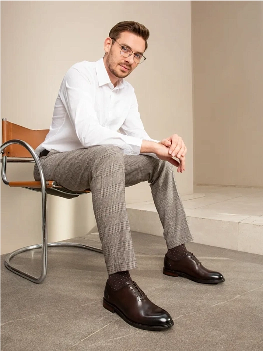 Мужские туфли BRUNO RENZONI  коричневые, артикул A001-1