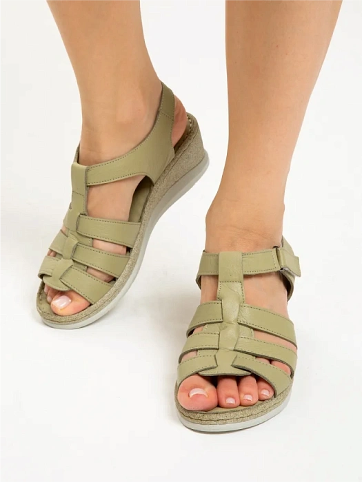 Женские босоножки  eObuv хаки, артикул D24YS-1405