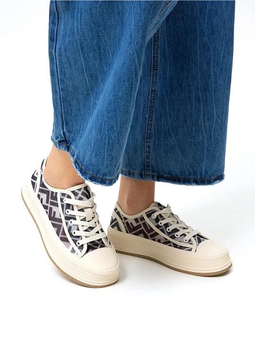 Женские кеды FEDERICA RODARI серые, артикул 42E-HY105-1A