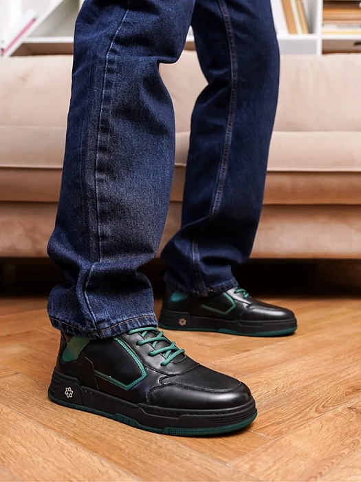 Мужские кеды BRUNO RENZONI  черные, артикул LN002-111-ZM