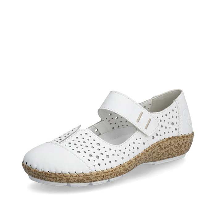 Женские туфли basic RIEKER белые, артикул 44880-80