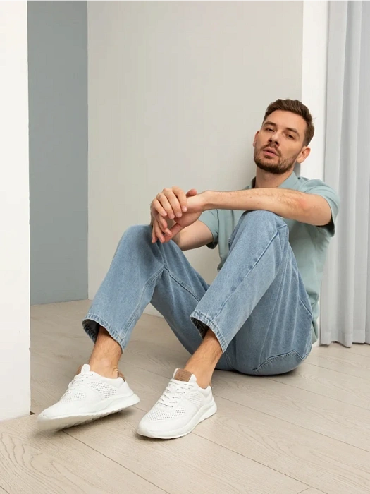 Мужские кроссовки BRUNO RENZONI  белые, артикул 035.332.08