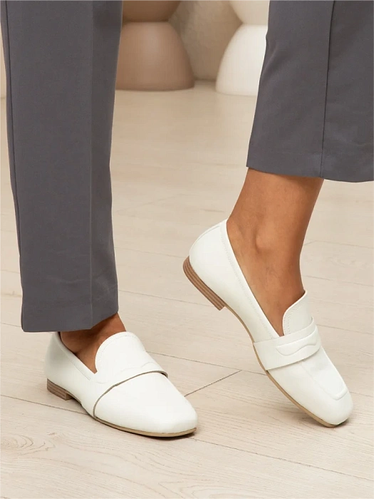 Женские лоферы FEDERICA RODARI белые, артикул 43E-S1735-Z38142-5
