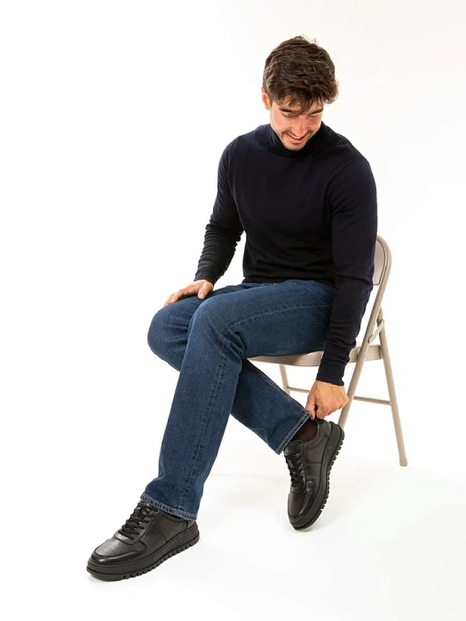 Мужские кеды BRUNO RENZONI  черные, артикул HS10003T-2