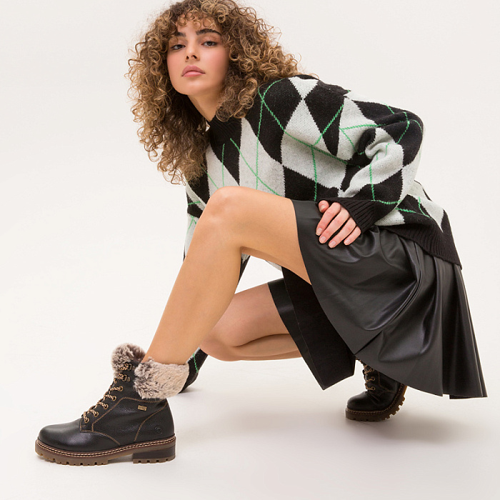 Женские ботинки basic REMONTE черные, артикул D0B74-01