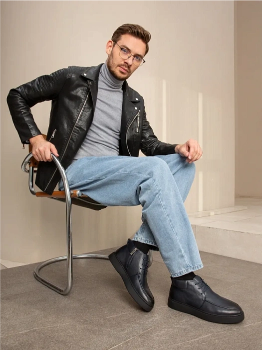 Мужские ботинки BRUNO RENZONI  синие, артикул 983X-20Z-C18