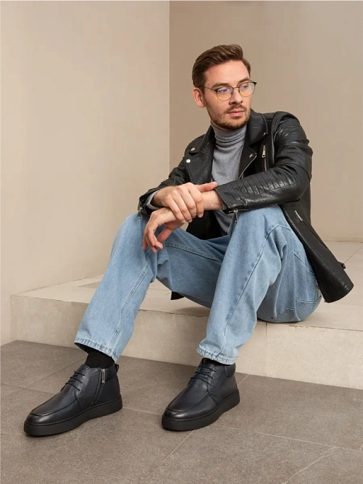 Мужские ботинки BRUNO RENZONI  синие, артикул 983X-20Z-C18