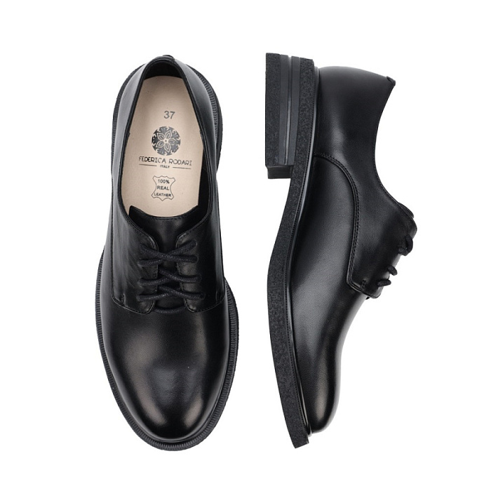 Женские дерби FEDERICA RODARI черные, артикул 15E-A4001D-1