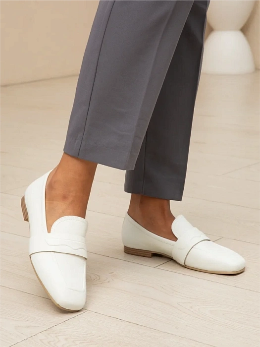 Женские лоферы FEDERICA RODARI белые, артикул 43E-S1735-Z38142-5