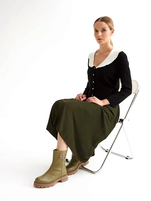 Женские полусапоги Donna Daniella  зеленые, артикул 32W10-59-106Z