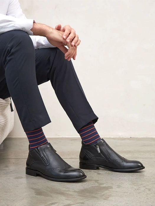 Мужские ботинки basic BRUNO RENZONI  черные, артикул YS971X-H07A-R