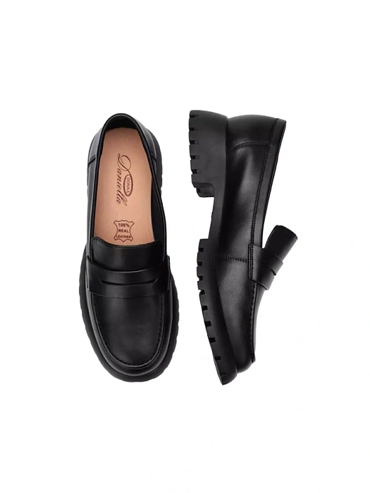 Женские лоферы Donna Daniella  черные, артикул D232-HS-02-A-R