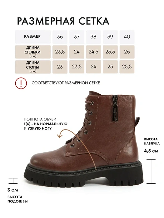 Женские ботинки FEDERICA RODARI коричневые, артикул 4E-3739-508A-25W