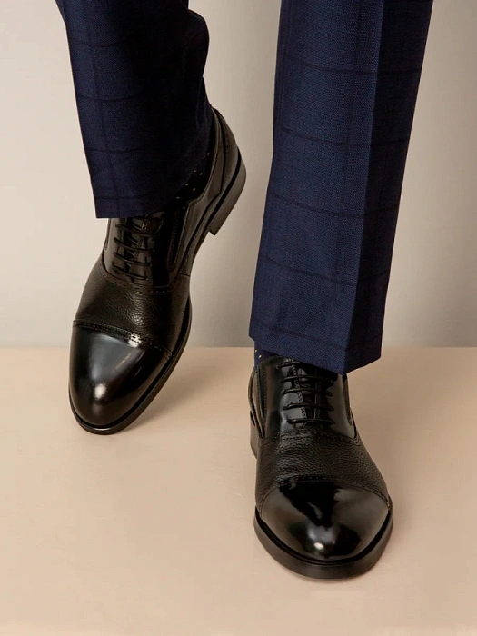 Мужские оксфорды BRUNO RENZONI  черные, артикул 5408A-910F-1