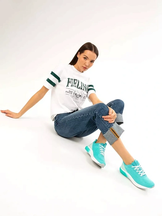 Женские кроссовки SOFIA-ALEXANDRA бирюзовые, артикул SA16785-WB/8-1