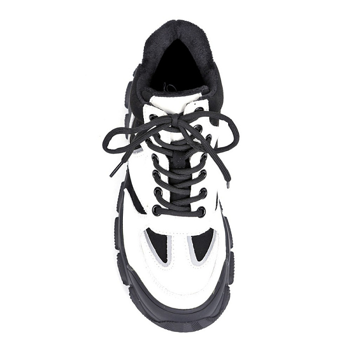 Женские ботинки basic Donna Daniella  белые, артикул VIC142_JN-OF091B_BLACK-WHITE