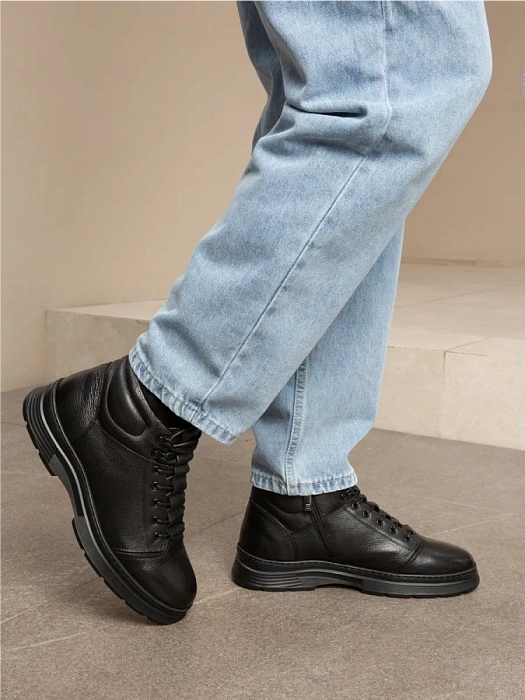 Мужские ботинки BRUNO RENZONI  черные, артикул 817X-129Z-TA29